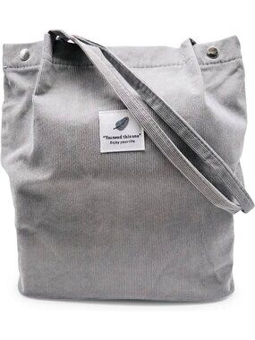 Women's Grey Lightweight Shoulder Bag Buckets Totes Handbag Big Capacity Work